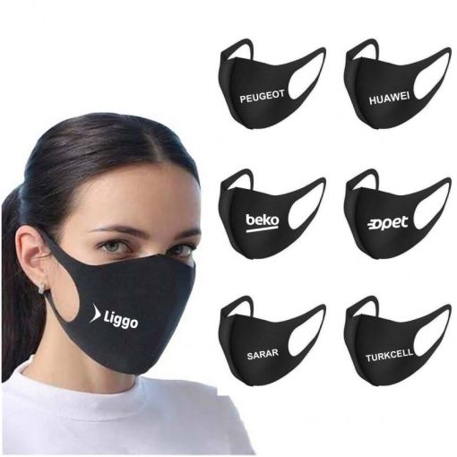 Samsun Logo Baskılı Siyah Bez Maske, Bafra Logo Baskılı Siyah Bez Maske, Alaçam Logo Baskılı Siyah Maske, Atakum Logo Baskılı Siyah Maske